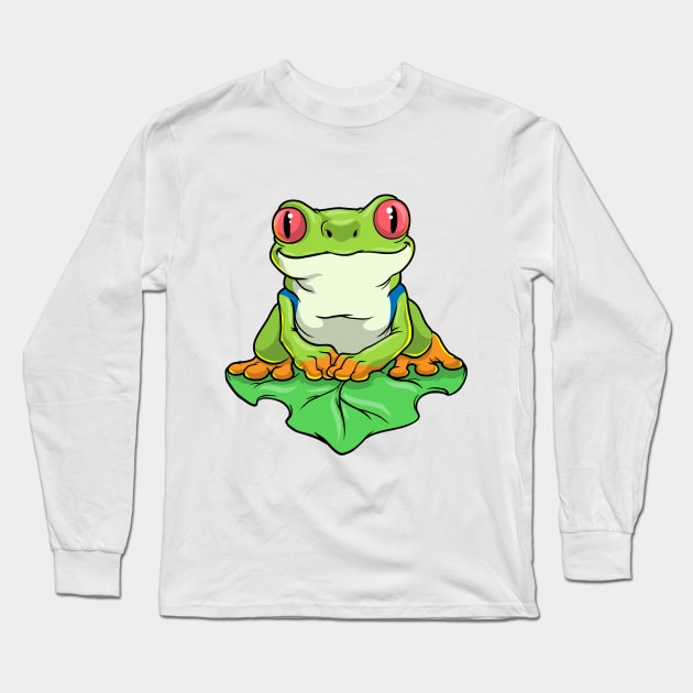 Frog on Leaf Long Sleeve T-Shirt by Markus Schnabel